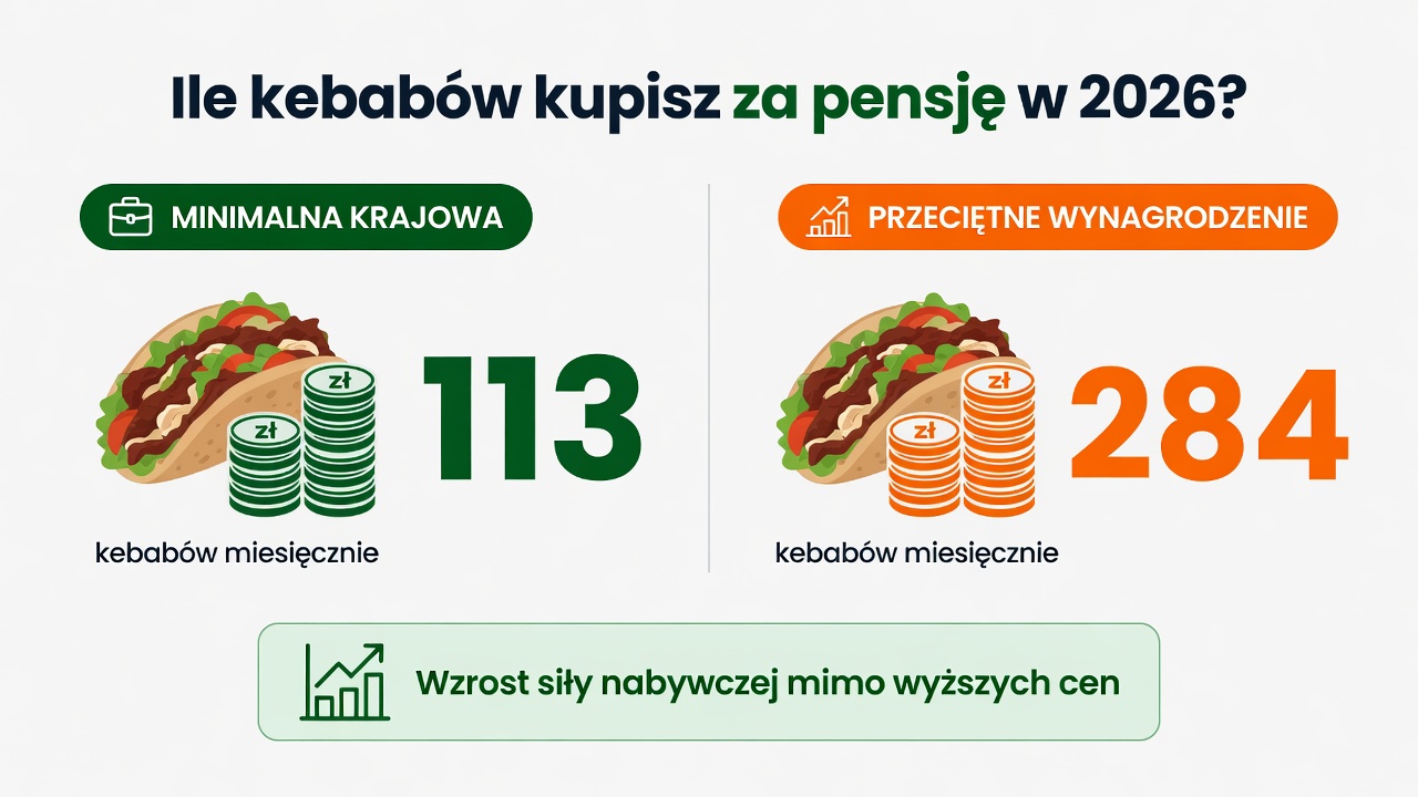 Siła nabywcza kebabów w Polsce 2026 – minimalna krajowa vs ceny